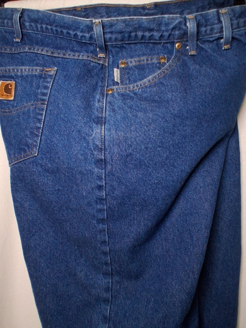 Carhartt Jeans Men 44x32 Workwear Work Pants Blue Jean Denim B17 DST - Picture 16 of 16
